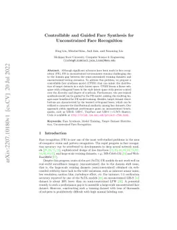 Controllable and Guided Face Synthesis for Unconstrained Face
  Recognition