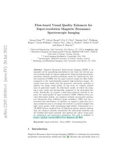 Flow-based Visual Quality Enhancer for Super-resolution Magnetic
  Resonance Spectroscopic Imaging