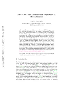 2D GANs Meet Unsupervised Single-view 3D Reconstruction