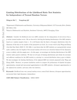 Limiting distributions of the likelihood ratio test statistics for
  independence of normal random vectors