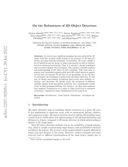 On the Robustness of 3D Object Detectors