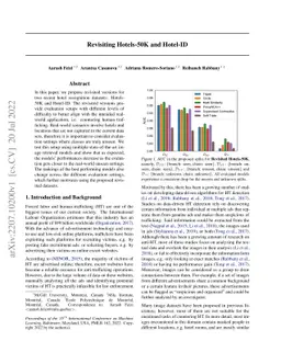 Revisiting Hotels-50K and Hotel-ID
