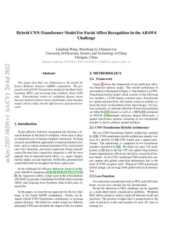 Hybrid CNN-Transformer Model For Facial Affect Recognition In the ABAW4
  Challenge