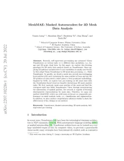MeshMAE: Masked Autoencoders for 3D Mesh Data Analysis