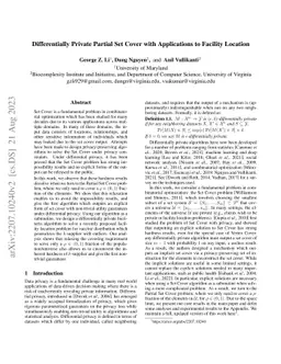Differentially Private Partial Set Cover with Applications to Facility
  Location