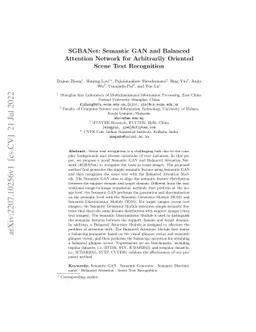 SGBANet: Semantic GAN and Balanced Attention Network for Arbitrarily
  Oriented Scene Text Recognition
