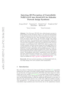 Injecting 3D Perception of Controllable NeRF-GAN into StyleGAN for
  Editable Portrait Image Synthesis