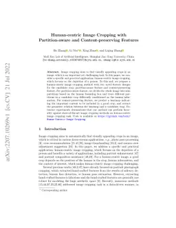 Human-centric Image Cropping with Partition-aware and Content-preserving
  Features