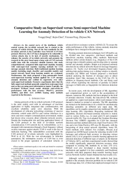 Comparative Study on Supervised versus Semi-supervised Machine Learning
  for Anomaly Detection of In-vehicle CAN Network