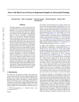 One-vs-the-Rest Loss to Focus on Important Samples in Adversarial
  Training