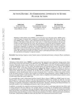 Action2Score: An Embedding Approach To Score Player Action