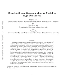 Bayesian Sparse Gaussian Mixture Model in High Dimensions