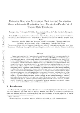 Enhancing Generative Networks for Chest Anomaly Localization through
  Automatic Registration-Based Unpaired-to-Pseudo-Paired Training Data
  Translation