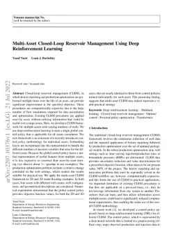 Multi-Asset Closed-Loop Reservoir Management Using Deep Reinforcement
  Learning