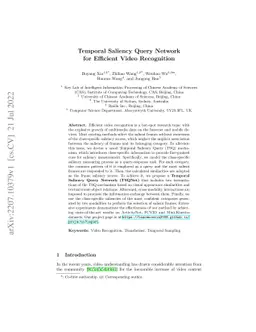 Temporal Saliency Query Network for Efficient Video Recognition