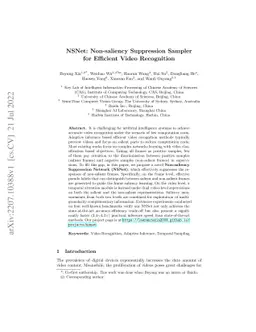 NSNet: Non-saliency Suppression Sampler for Efficient Video Recognition