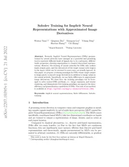 Sobolev Training for Implicit Neural Representations with Approximated
  Image Derivatives
