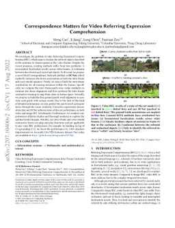 Correspondence Matters for Video Referring Expression Comprehension