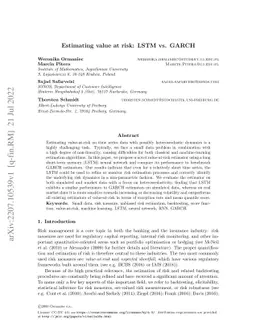 Estimating value at risk: LSTM vs. GARCH