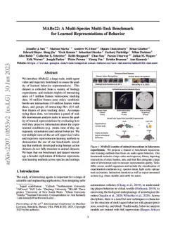 MABe22: A Multi-Species Multi-Task Benchmark for Learned Representations
  of Behavior