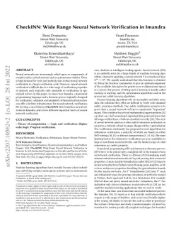 CheckINN: Wide Range Neural Network Verification in Imandra (Extended)