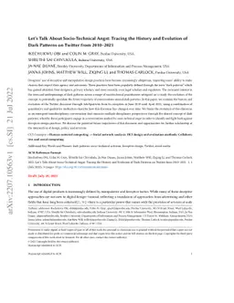Let's Talk About Socio-Technical Angst: Tracing the History and
  Evolution of Dark Patterns on Twitter from 2010-2021