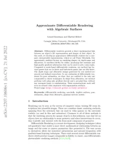 Approximate Differentiable Rendering with Algebraic Surfaces
