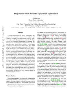 Deep Statistic Shape Model for Myocardium Segmentation