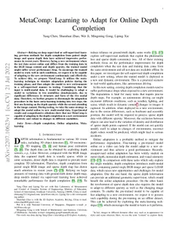 MetaComp: Learning to Adapt for Online Depth Completion