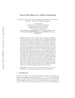 Novel Class Discovery without Forgetting