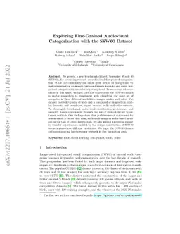 Exploring Fine-Grained Audiovisual Categorization with the SSW60 Dataset