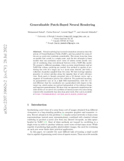 Generalizable Patch-Based Neural Rendering