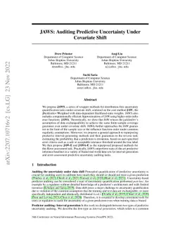 JAWS: Auditing Predictive Uncertainty Under Covariate Shift