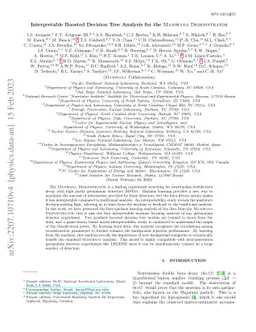 Interpretable Boosted Decision Tree Analysis for the Majorana
  Demonstrator