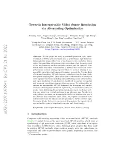 Towards Interpretable Video Super-Resolution via Alternating
  Optimization