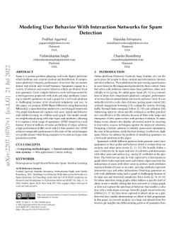 Modeling User Behavior With Interaction Networks for Spam Detection