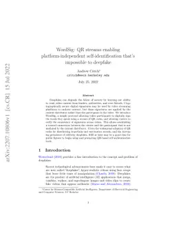 WordSig: QR streams enabling platform-independent self-identification
  that's impossible to deepfake