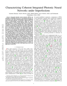 Characterizing Coherent Integrated Photonic Neural Networks under
  Imperfections