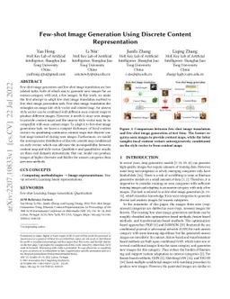 Few-shot Image Generation Using Discrete Content Representation