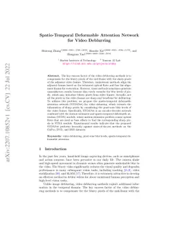 Spatio-Temporal Deformable Attention Network for Video Deblurring