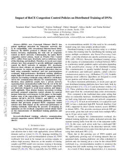 Impact of RoCE Congestion Control Policies on Distributed Training of
  DNNs