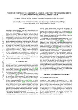 Physics-informed convolutional neural network with bicubic spline
  interpolation for sound field estimation