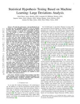 Statistical Hypothesis Testing Based on Machine Learning: Large
  Deviations Analysis