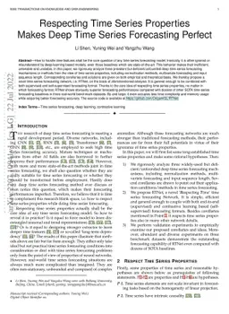 Respecting Time Series Properties Makes Deep Time Series Forecasting
  Perfect