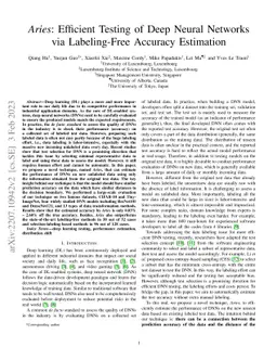 Aries: Efficient Testing of Deep Neural Networks via Labeling-Free
  Accuracy Estimation