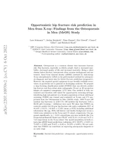 Opportunistic hip fracture risk prediction in Men from X-ray: Findings
  from the Osteoporosis in Men (MrOS) Study