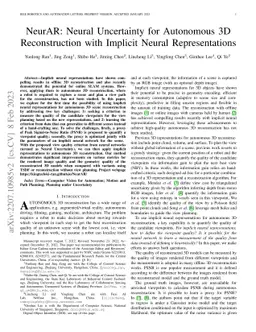 NeurAR: Neural Uncertainty for Autonomous 3D Reconstruction with
  Implicit Neural Representations