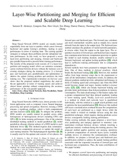 Layer-Wise Partitioning and Merging for Efficient and Scalable Deep
  Learning