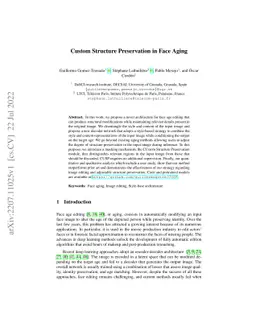 Custom Structure Preservation in Face Aging