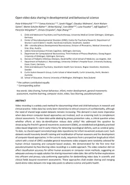 Open video data sharing in developmental and behavioural science